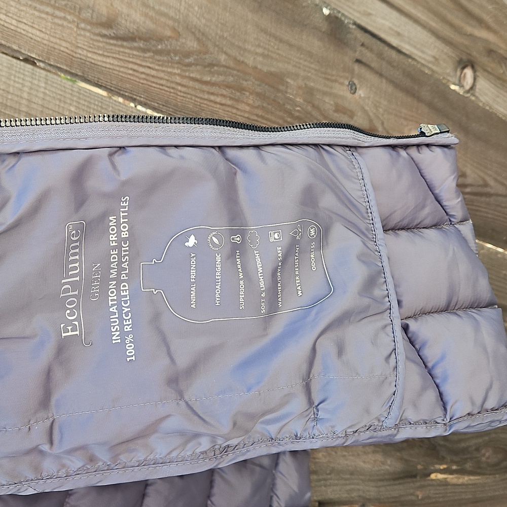 Bernardo Jacket Womens XXL Packable Puffer Quilted Hood Coat  Grey Silver - Picture 9 of 15